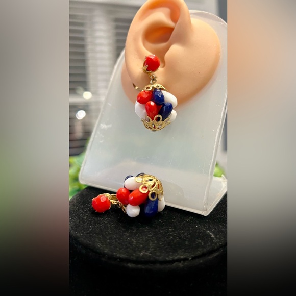 HONG KONG 5 piece JEWELRY SET-AMAZING RED WHITE BLUE🇺🇸 - Picture 12 of 12